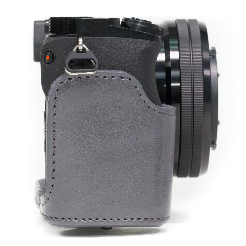  [AUSTRALIA] - MegaGear "Ever Ready" Leather Camera Case – Easy to Install, Tripod and Peripheral Friendly Accessory – Compatible with Sony Alpha A6000, A6300 (Grey) Grey