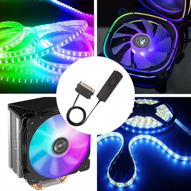  [AUSTRALIA] - XMSJSIY 5V 3 Pin ARGB Controller RGB Manual Remote Fan LED Light Controller PC Accessories for Chassis Fan Light Panel Cooled Radiator- 1 Pcs