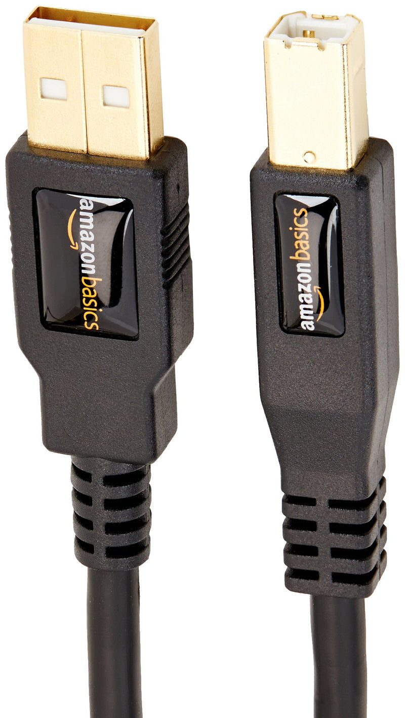  [AUSTRALIA] - Amazon Basics USB 2.0 Printer Cable - A-Male to B-Male Cord - 6 Feet (1.8 Meters), Black 1-Pack