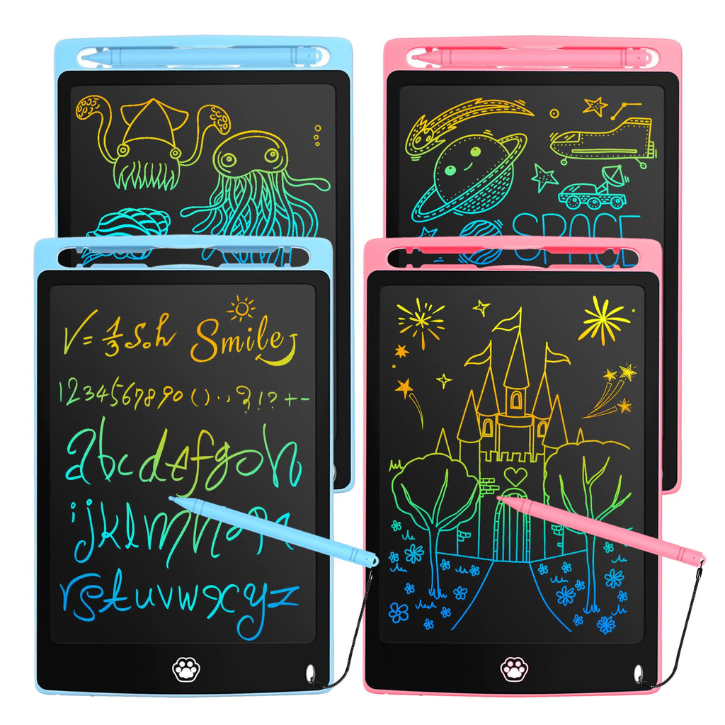  [AUSTRALIA] - 4 Pack LCD Writing Tablet, 8.5 Inch Writing Tablet for Kids, Colorful Screen Doodle Board, Erasable and Reusable Digital Drawing Tablet, Learning Educational Toys for Girls Boys, Blue+Black+Pink+Pink Pink+Pink+Blue+Blue