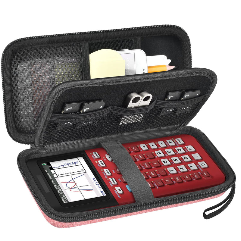  [AUSTRALIA] - Graphing Calculator Case for Texas Instruments TI-84 Plus CE Color Graphing Calculator, Also Fits for TI-83 Plus Casio fx-9750GII, Large Capacity for Pens,Cables and Other Accessories-Pink, Box Only Pink