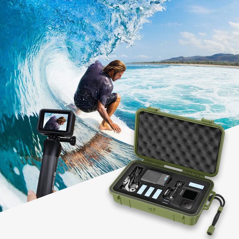  [AUSTRALIA] - Smatree Waterproof Hard Case Compatible for Gopro Hero 10/9/8/7/6/5/Hero 2018 /DJI Osmo Action, Portable, Shock, Durable (Camera and Accessories NOT Included) (Green) Green