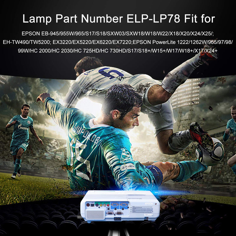  [AUSTRALIA] - for EPSON ELPLP78 / V13H010L78 EH-TW490 EB-X18,EB-X24, EH-TW5100, EH-TW5200 EH-TW570, powerlite 965 Projector Replacemet Lamp by Molgoc (Without Filter)