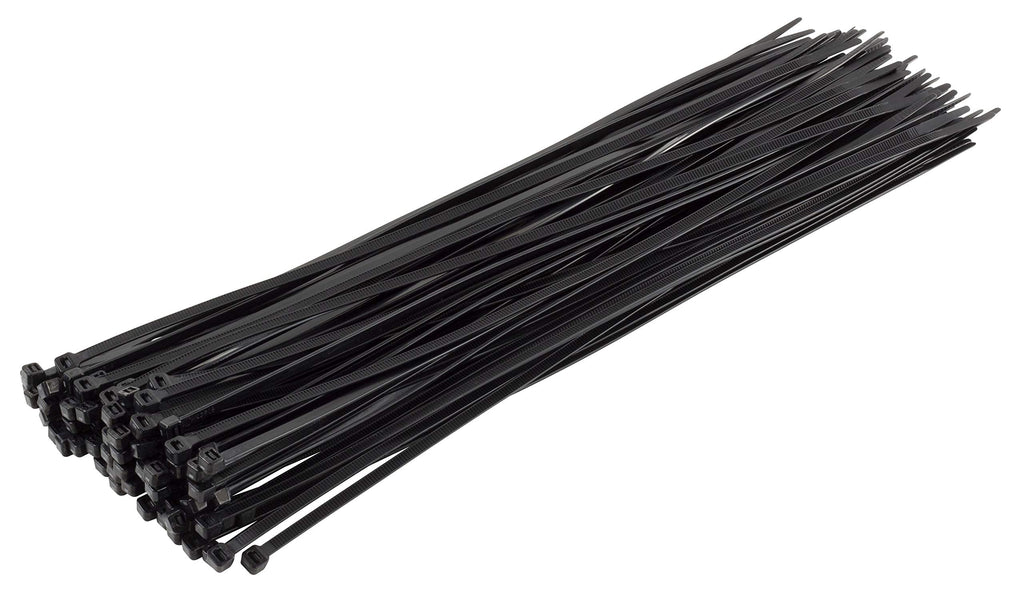  [AUSTRALIA] - GTSE 14 Inch Black Zip Ties, 100 Pack, 50lb Strength, UV Resistant Long Nylon Cable Ties, Self-Locking 14" Tie Wraps