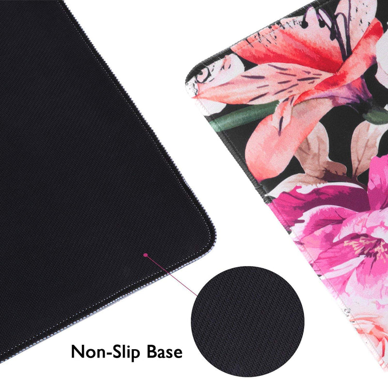 iLeadon Large Gaming Mouse Pad, Non-Slip Rubber Base Computer Mouse Pad Premium-Textured & Waterproof Mouse Pad for Desk, 35.1 x 15.75-inch 2.5mm Thick, Peony Flower Adorable Peony Flower - LeoForward Australia