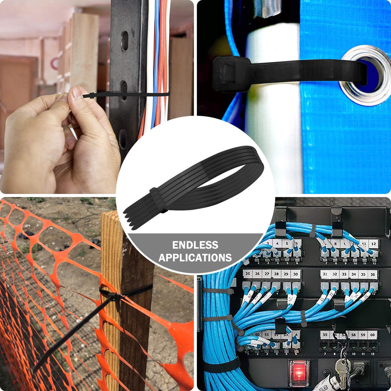  [AUSTRALIA] - 6" Black Zip Cable Ties (1000 Pack), 18lbs Tensile Strength - Heavy Duty, Self-Locking Premium Nylon Cable Wire Ties for Indoor and Outdoor by Bolt Dropper