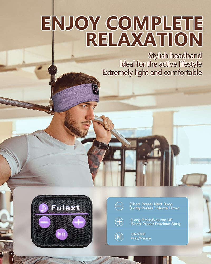  [AUSTRALIA] - Sleeping Headphones, Perytong Bluetooth Sleep Headphones Headband Soft Comfortable Bluetooth Headband Sleep Earbuds Sports Headband Cool Tech Gadgets Sleeping Gifts Guide for Women Men Purple