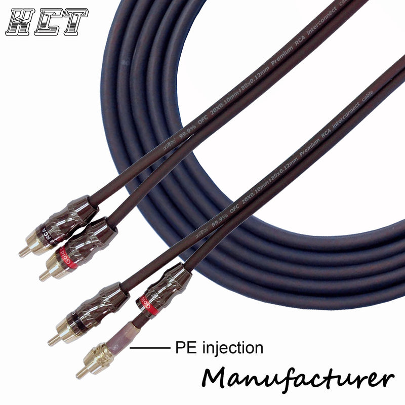 16.5FT Three Shielded Metal Plug RCA Audio Cable Oxygen Free Copper interconnect Cable - LeoForward Australia