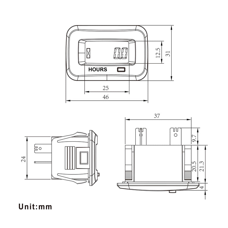  [AUSTRALIA] - Runleader Digital Hour Meter Service Reminder Gauge Fits Zero Turn Lawn Mowers of Various Brands