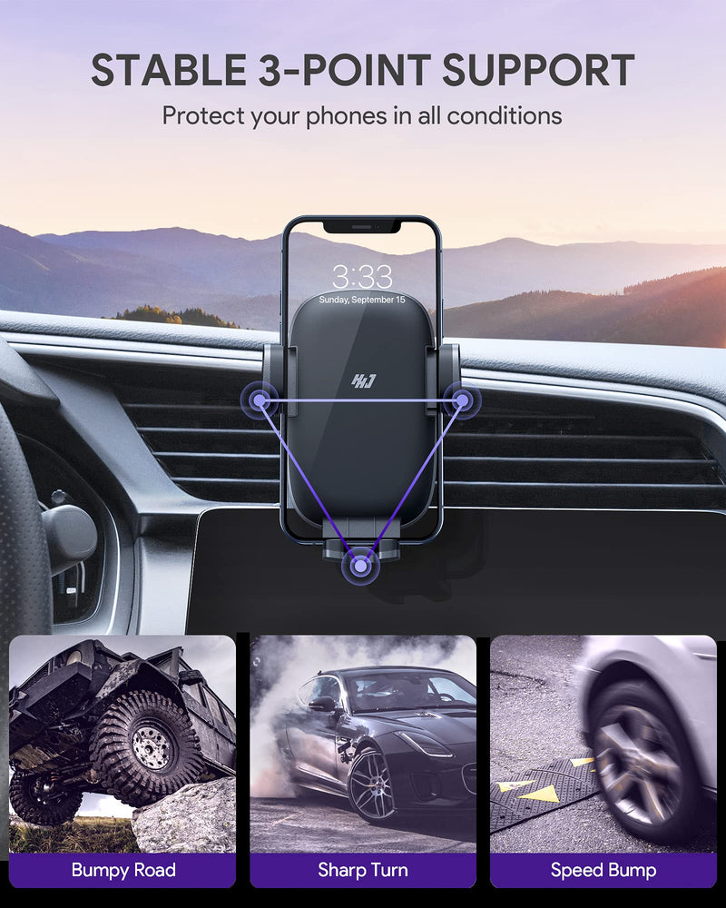  [AUSTRALIA] - Phone Mount for Car [Super Stable & Easy] Upgraded Air Vent Clip Car Phone Holder Mount Fit for All Cell Phone with Thick Case Handsfree Car Mount for iPhone Cell Phone Automobile Cradles Universal