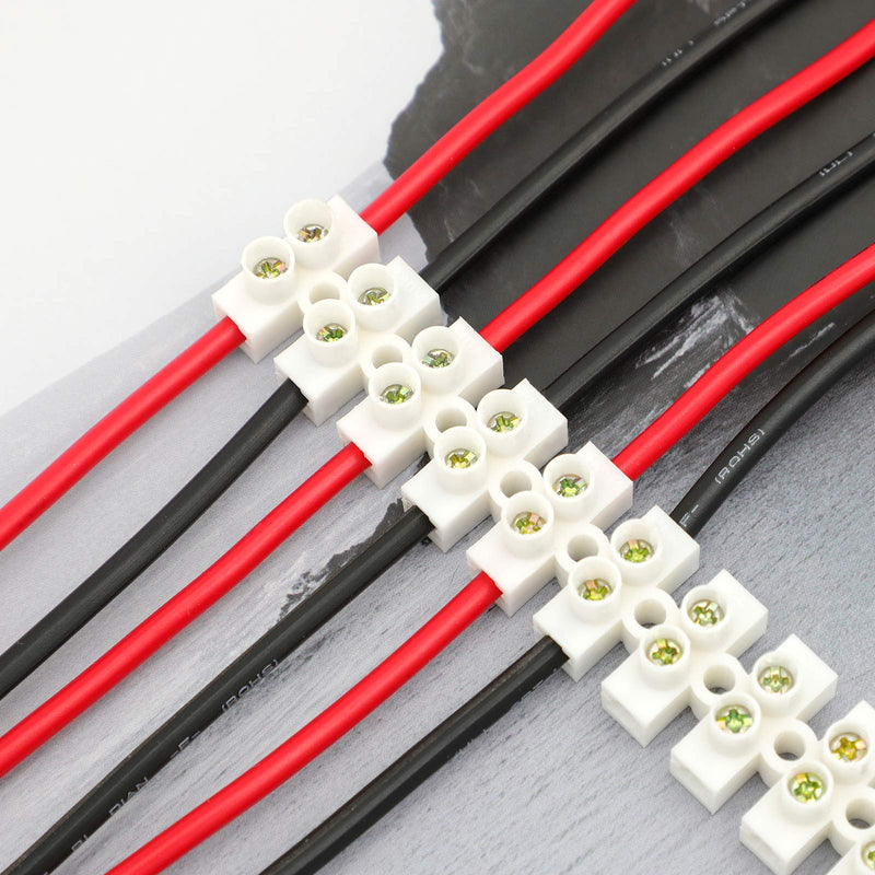  [AUSTRALIA] - GUBCUB Terminal Block Set, 7 Pieces 12 Position Dual Row Terminal Strip Electrical Barrier Wire Connector Block, 10A 380V 12 Position Terminal Block Set