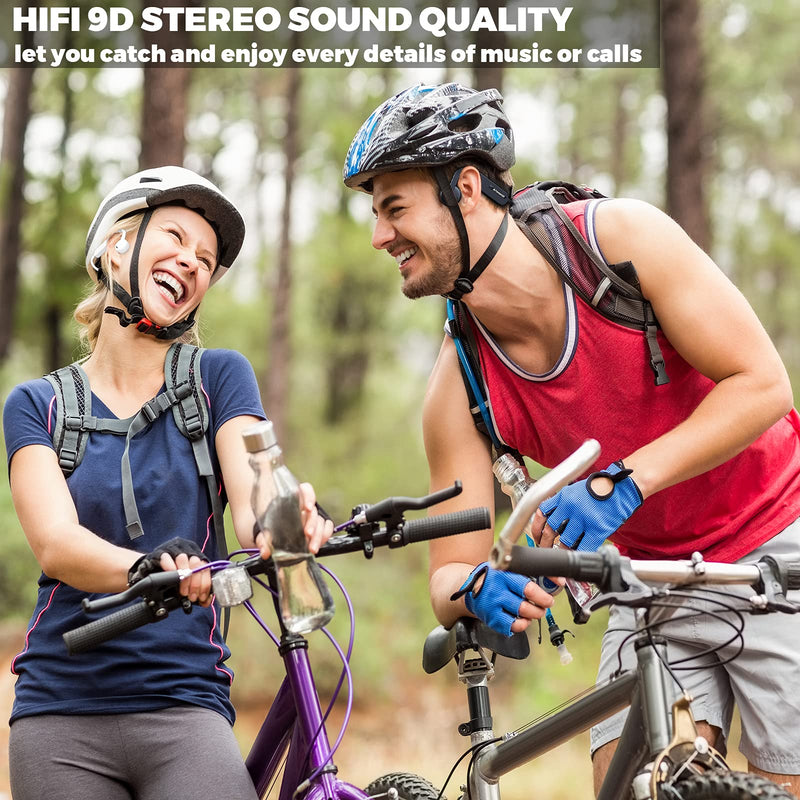  [AUSTRALIA] - Air Bone Conduction Headphones, Wireless Bluetooth 5.0 Open Ear Headphones IPX5 Sweatproof Lightweight HiFi 9D Stereo 15 Hrs Playtime Sports Headset with Mic for Running, Cycling, Gym, Driving (Black) Black
