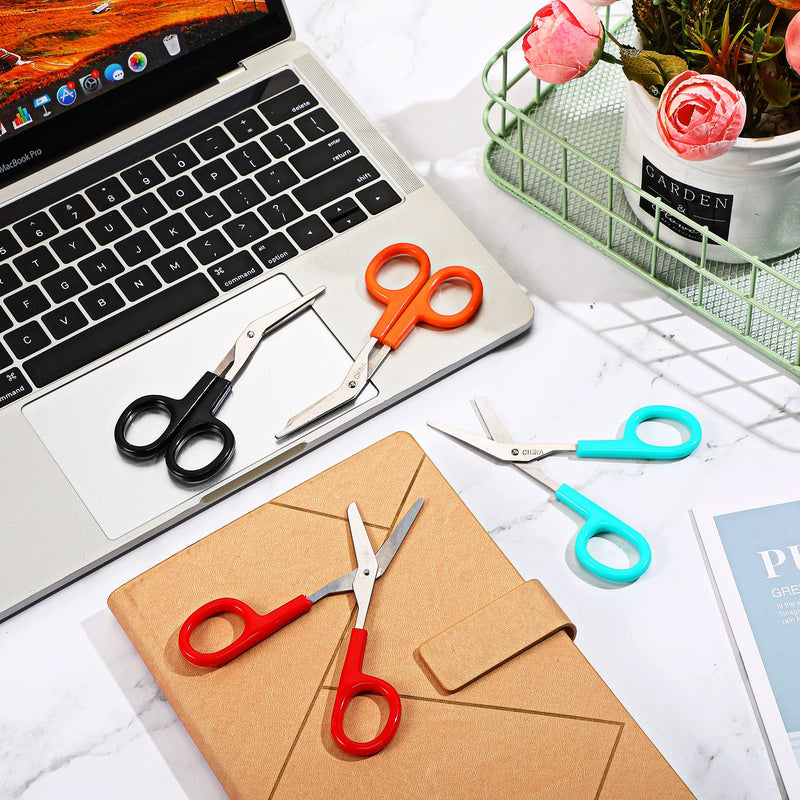  [AUSTRALIA] - 24 Pcs Gauze Scissors Mini Bandage Shears Stainless Steel Nursing Scissors for Nurses Small Wound Shears Athletic Tape Scissors Safety Shears for Indoor Outdoor General Use, 4.8 Inches, 5 Colors
