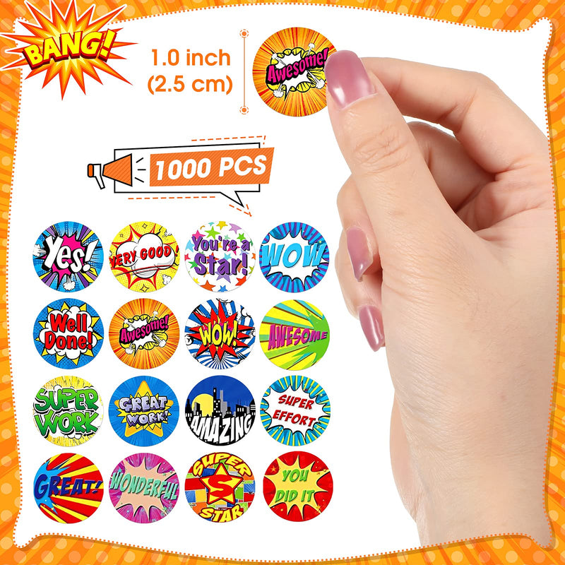  [AUSTRALIA] - 1000 Pieces Classroom Reward Stickers Student Praise Stickers Motivational Teacher Stickers for Elementary Students Encouragement Stickers Positive Letters Reward Stickers (Classic Style) Classic