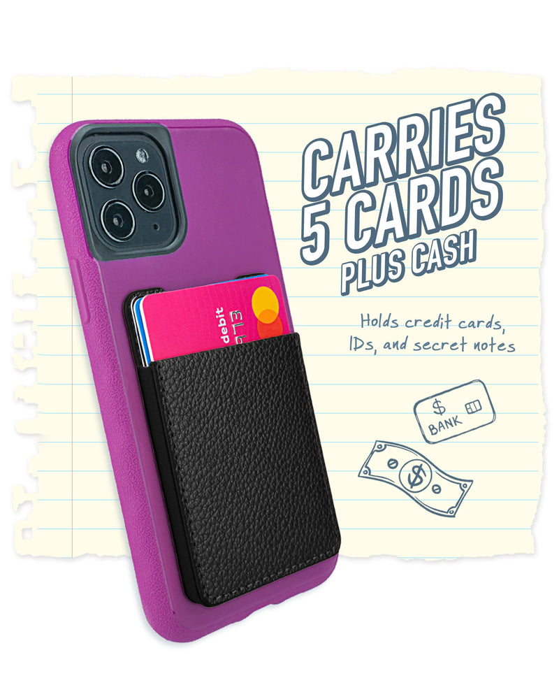  [AUSTRALIA] - Smartish Stick-on Phone Wallet - Sidecar Slim Expandable Credit Card Pocket - Universal Fit- iPhone and Android - Black Tie Affair