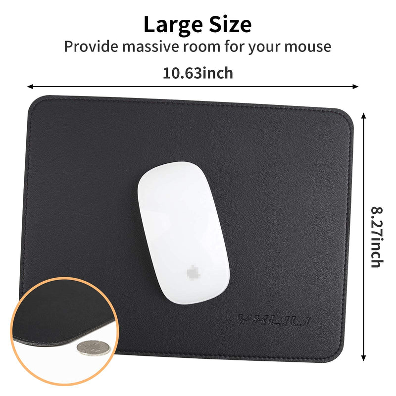  [AUSTRALIA] - YXLILI Mouse Pad, Dual-Sided PU Leather Mouse Mat, Waterproof Ultra Smooth Mousepads with Stitched Edge Computer Mouse Pads for Office Home Gaming Work Study Black/Red