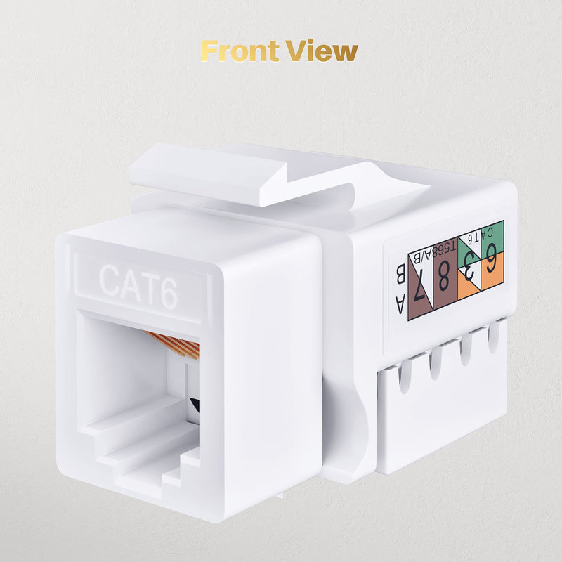  [AUSTRALIA] - GearIT 50-Pack RJ45 Keystone Jack Insert for Cat5/Cat6 Keystone Wall Jack, Cat 5 / Cat 5e / Cat 6 / Cat 6a / Cat 6e Ethernet Jack, Keystone Wall Plates, Network Faceplate in White, 50 Pack