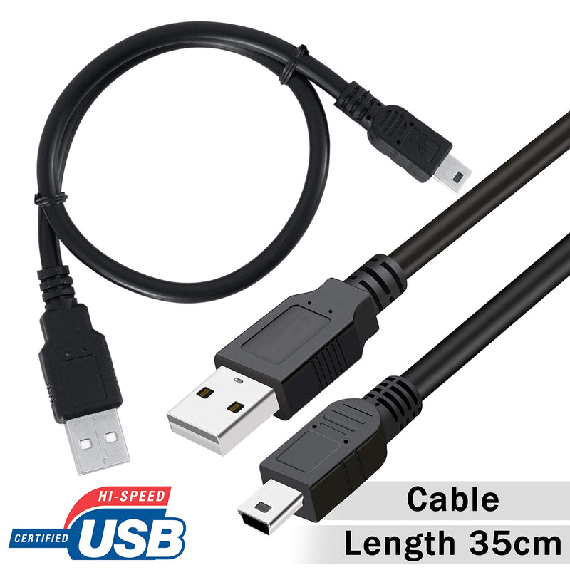 SaiTech IT 3 Pack USB 2.0 A to Mini 5 pin B Cable for External HDDS/Camera/Card Readers/MP3 Player/PS3 Controller/GPS Receiver-Black -35cm(1 feet) - LeoForward Australia