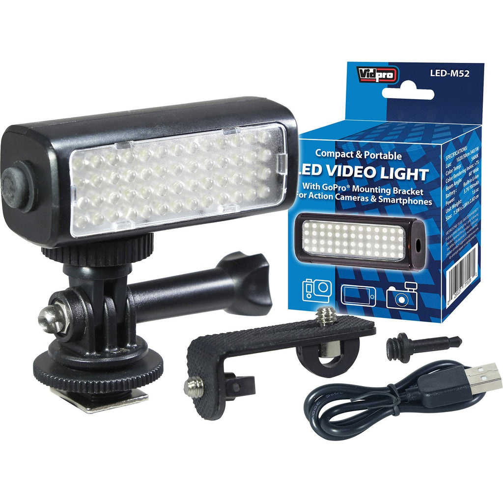  [AUSTRALIA] - VidPro Mini LED M52 Video Light Kit for Action Cameras, Camcorders and Phones