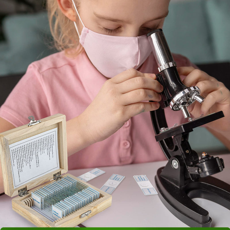  [AUSTRALIA] - AmScope PS25 Prepared Microscope Slide Set for Basic Biological Science Education, 25 Slides, Includes Fitted Wooden Case Brown