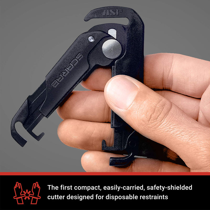 ASP, Inc. Scarab Cutter for Tri-Fold Restraints, Clippers for Safe Removal of Disposable Cuffs, Compact Safety Blade for Removing Bands and Medical Bracelets, Split-Ring Attachment for Keychains - LeoForward Australia
