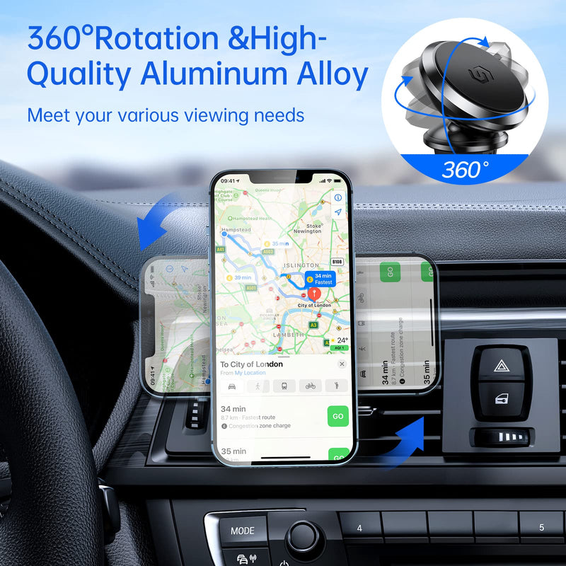  [AUSTRALIA] - Syncwire Magnetic Phone Holder for Car, Super Strong Magnet Car Phone Holder Mount Air Vent 360° Rotatable Cell Phone Holder Mount for Car Compatible iPhone 14 13 12 11, Pro, Pro Max, X XS XR,Android