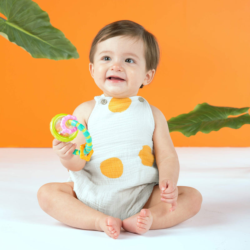 Bright Starts Grab and Spin Rattle and Teether Toy, Ages 3 months + - LeoForward Australia