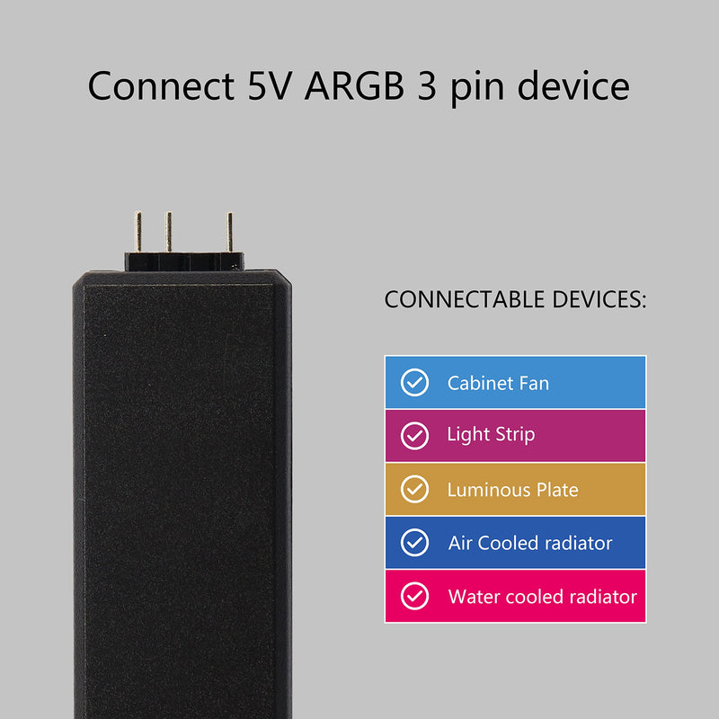  [AUSTRALIA] - XMSJSIY 5V 3 Pin ARGB Controller RGB Manual Remote Fan LED Light Controller PC Accessories for Chassis Fan Light Panel Cooled Radiator- 1 Pcs