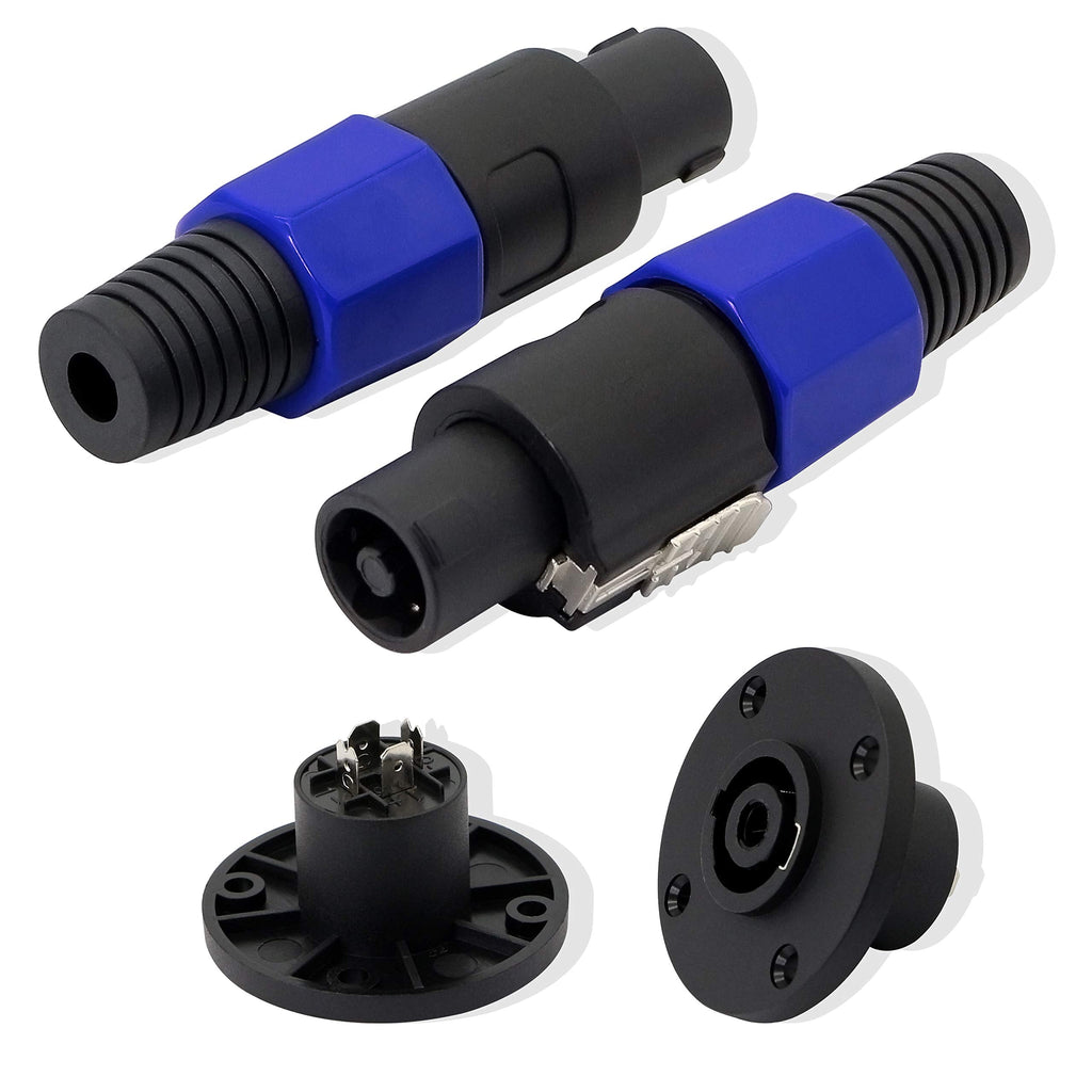  [AUSTRALIA] - Speakon NL4FC，GELRHONR NL4 Connector Round Speaker Plug Twist Lock 4 Pole Speaker Plug Compatible with Speakon NL4FC, NL4FX, NLT4X, NL2FC, NA4LJ, NA4LJX, NL4MP, NL4MPR - 2 Pairs