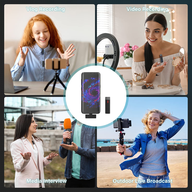  [AUSTRALIA] - Wireless Lavalier Microphone, Plug-Play Lapel Mic for YouTube TikTok Facebook Noise Reduction Lapel Mic System fit for Android Mobile Phone Notebook Computer No APP & Bluetooth Needed