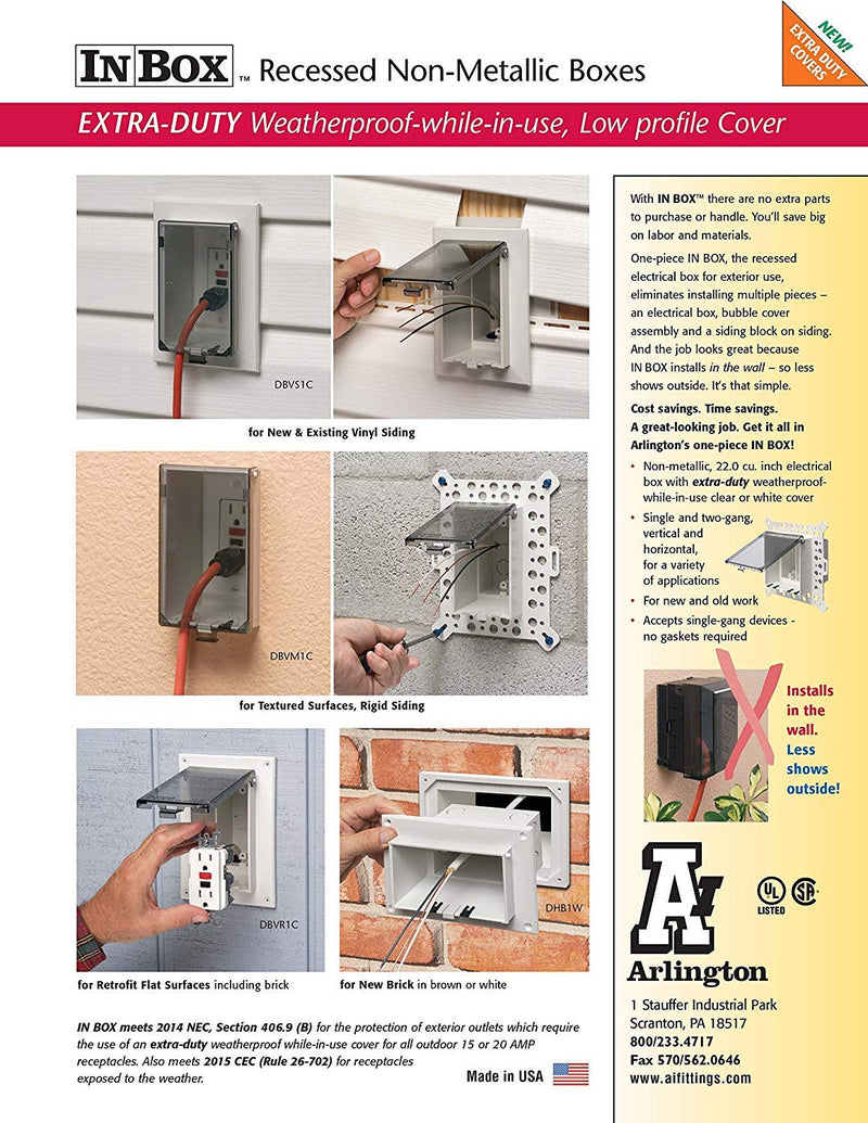 iMBAPrice (1-Pack) DBVW-1 Extra Duty Piantable Replacement Cover for Arlington DBVR1W/DBVS1W/DBVM1W/DBVMA1W 1-Gang (Vertical) in Box Electrical Outlet Box - White 1-Gang (Vertical) - White 1-Pack - LeoForward Australia