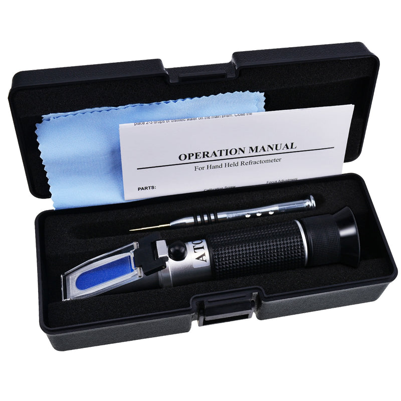 Clinical Refractometer ATC Tri-Scale Serum Protein 0-12 g/100ml Urine Specific Gravity SG 1.000-1.050 Refractive Index 1.333-1.360RI w/Extra LED Light & Pipette Urine SG / Serum Protein / Refractive Index - LeoForward Australia