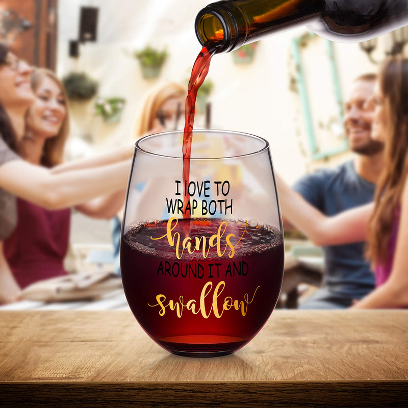  [AUSTRALIA] - I Love To Wrap My Hands Around It and Swallow - Funny Stemless Wine Glass, Perfect for Bachelorette Gift, Gag Gift for Women Birthday Gifts for Friend BFF Wife Girlfriend