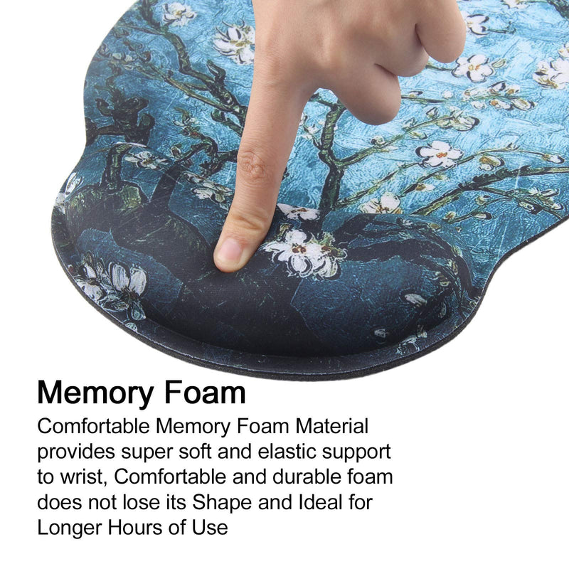 Mouse Pads for Computers Van Gogh Ergonomic Memory Foam Nonslip Wrist Support-Lightweight Rest Mousepad for Office,Gaming,Computer, Laptop & Mac,Pain Relief,at Home Or Work - LeoForward Australia