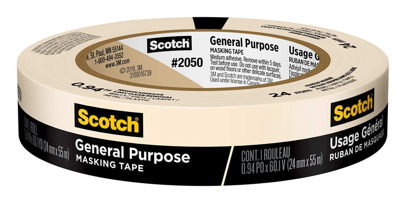  [AUSTRALIA] - Scotch 2050-24AP Masking Tape, 0.94" Width, Tan General Purpose