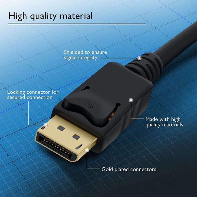  [AUSTRALIA] - Omnihil 10 Feet LongGold Plated DisplayPort Cable Compatible with Dell Alienware AW3418HW, AW3418DW, Monitor