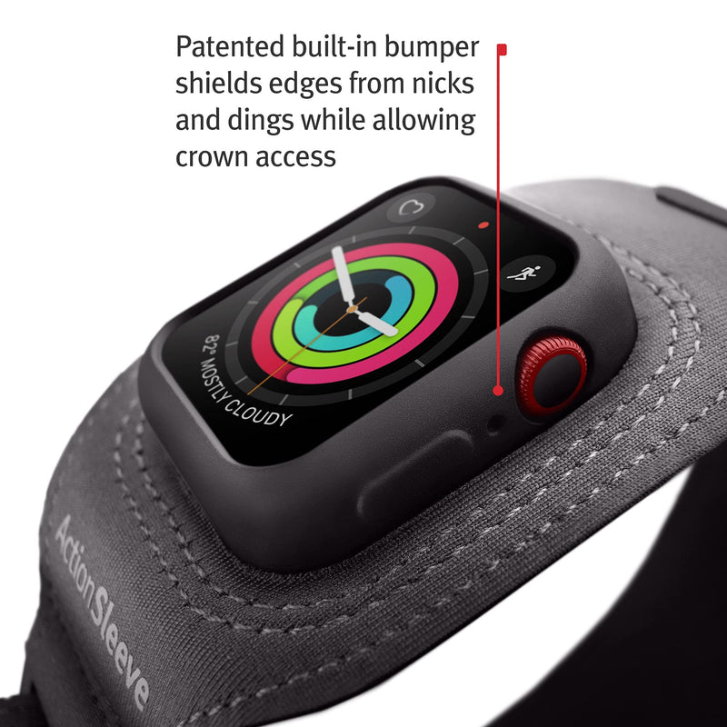  [AUSTRALIA] - Twelve South ActionSleeve 2 for Apple Watch 40mm | Updated Protective Armband to Free Your Wrist for Sports or Activities (Grey) New Design, 40mm