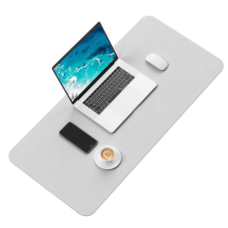 Hsurbtra Desk Pad, 30" x 14" PU Leather Desk Mat, XL Extended Mouse Pad, Waterproof Desk Blotter Protector, Ultra Thin Large Laptop Keyboard Mat, Non-Slip Desk Writing Pad for Office Home, Gray 30" x 14" - LeoForward Australia