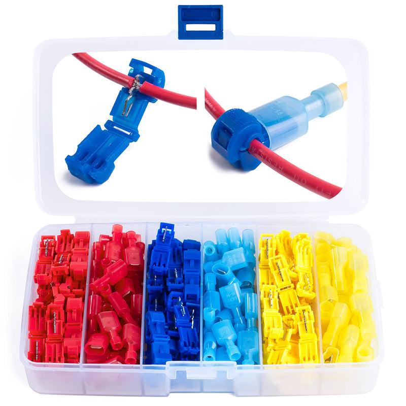  [AUSTRALIA] - Wirefy T Tap Wire Connectors Kit - Electrical Connectors Kit - Spade Terminals - Quick Splice Disconnect Wire Taps - (120 PCS 22-10 AWG) Kit - 22-10 AWG