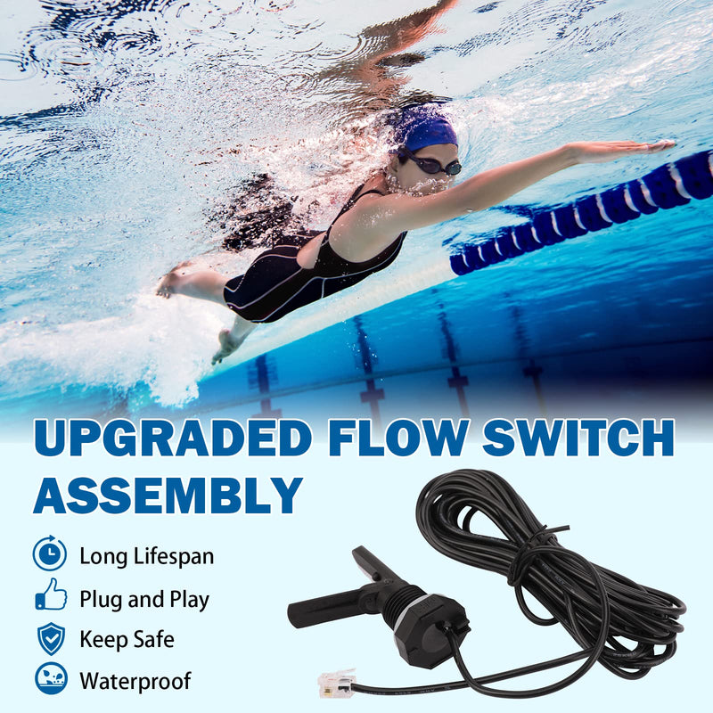  [AUSTRALIA] - Hayward Flow Switch GLX-FLO-RP Replacement for Hayward Salt System Goldine Aquarite Chlorine Generator Flow Sensor Switch, with 15-Foot Cable Black