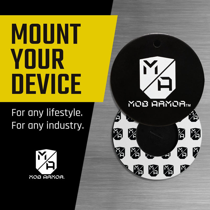  [AUSTRALIA] - Mob Armor Mounting Discs - Compatible with MobNetic Pro 90 & Mob Magnetic Phone Mount for Car - Adhesive Steel Discs for Magnetic Car Phone Mount Vehicle Accessory - (Black 4-Pack) 4 Pack