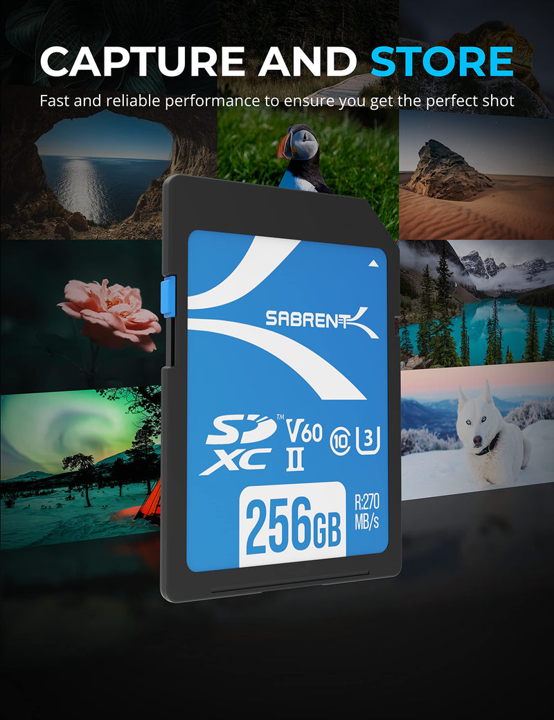  [AUSTRALIA] - SABRENT Rocket V60 256GB SD UHS-II Memory Card R270MB/s W170MB/s (SD-TL60-256GB)