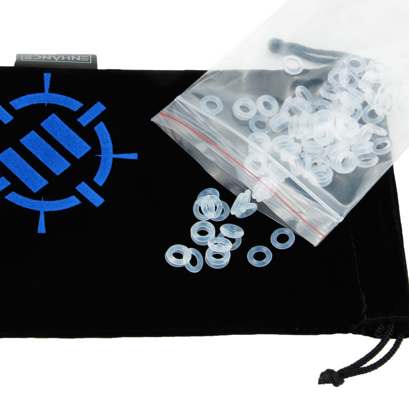 ENHANCE Mechanical Keyboard O Ring Ultra-Quiet Switch Sound Dampeners Kit Soft 40A Clear (140pcs), Key Cap Remover, Cleaning Brush, Cloth and Accessory Bag - Mod Kit for Cherry MX, TTC, Kaihua 40A (Soft) - LeoForward Australia