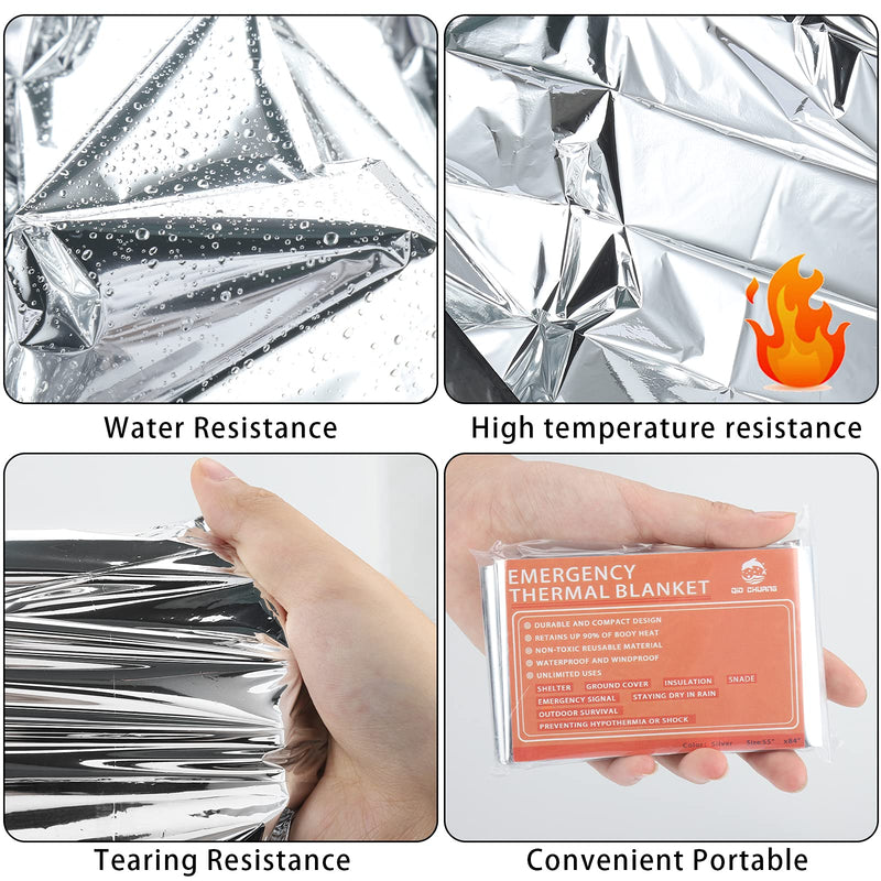  [AUSTRALIA] - Emergency Mylar Thermal Blankets -Space Blanket Survival kit Camping Blanket (Pack of 6). Perfect for Outdoors, Hiking, Survival, Bug Out Bag ，Marathons or First Aid