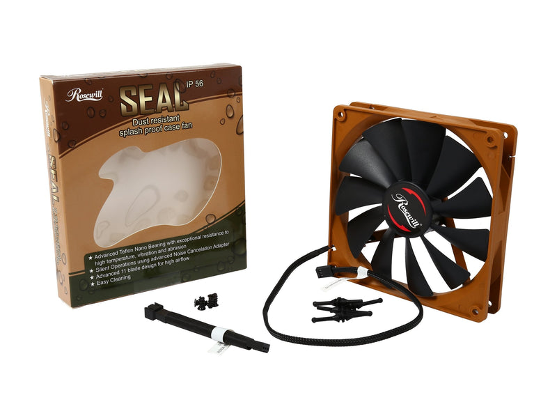  [AUSTRALIA] - Rosewill Seal, Silent, IP56 Dust Resistant Splash-Proof 140 mm Case Fan RAWP-141411
