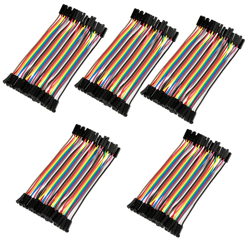  [AUSTRALIA] - Dupont Wires, 5PCS Wire Colorful 10Cm Jumper Wire Cable F2F Jumper Femmina 5Cm Breadboard Jumper Wires 40 Pin Wire Female to Female Ribbon Cable