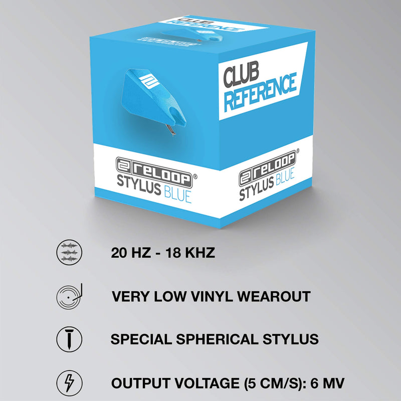  [AUSTRALIA] - Reloop Replacement Stylus for Concorde Blue Turntable Cartridge, Blue
