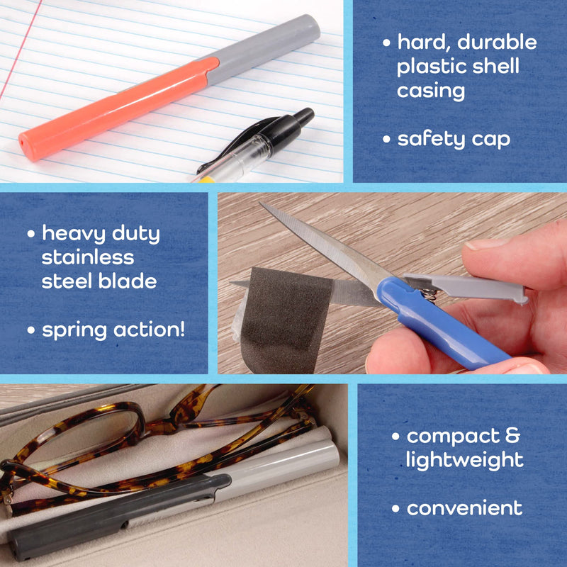  [AUSTRALIA] - BambooMN Penblade Portable Pen-Style Pocket Seam Ripper Travel Scissors - Pink - 1 Pair