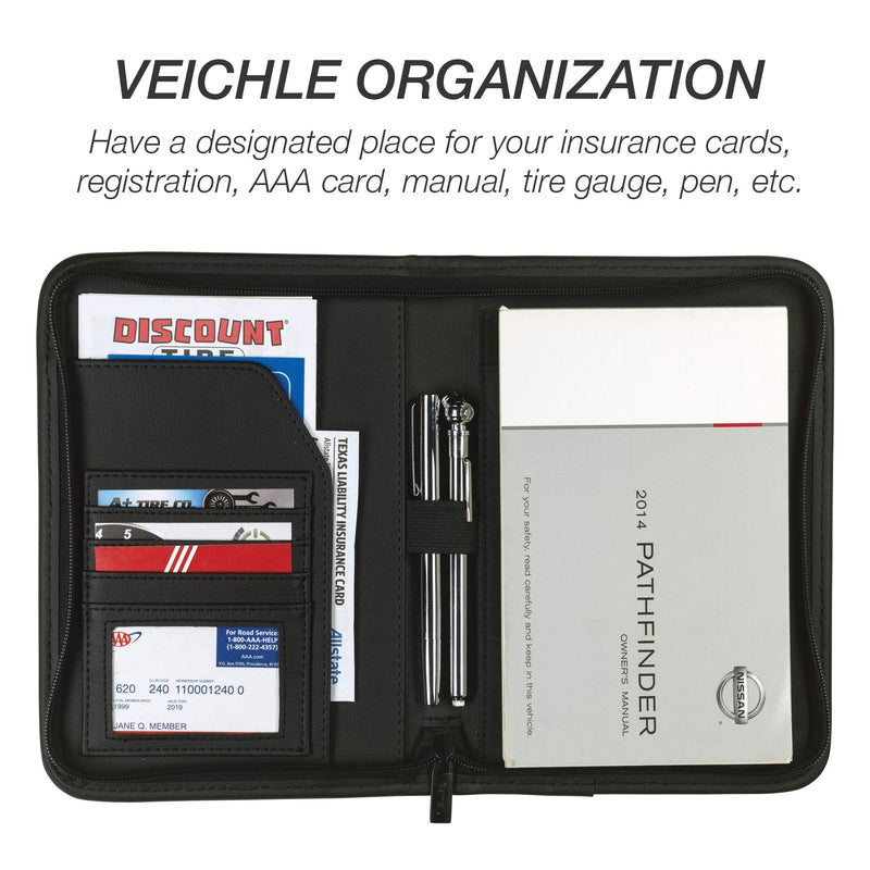  [AUSTRALIA] - Samsill Glove Box Organizer, Zipper Car Organizer - Owner's Manual, Car Document Holder, Black