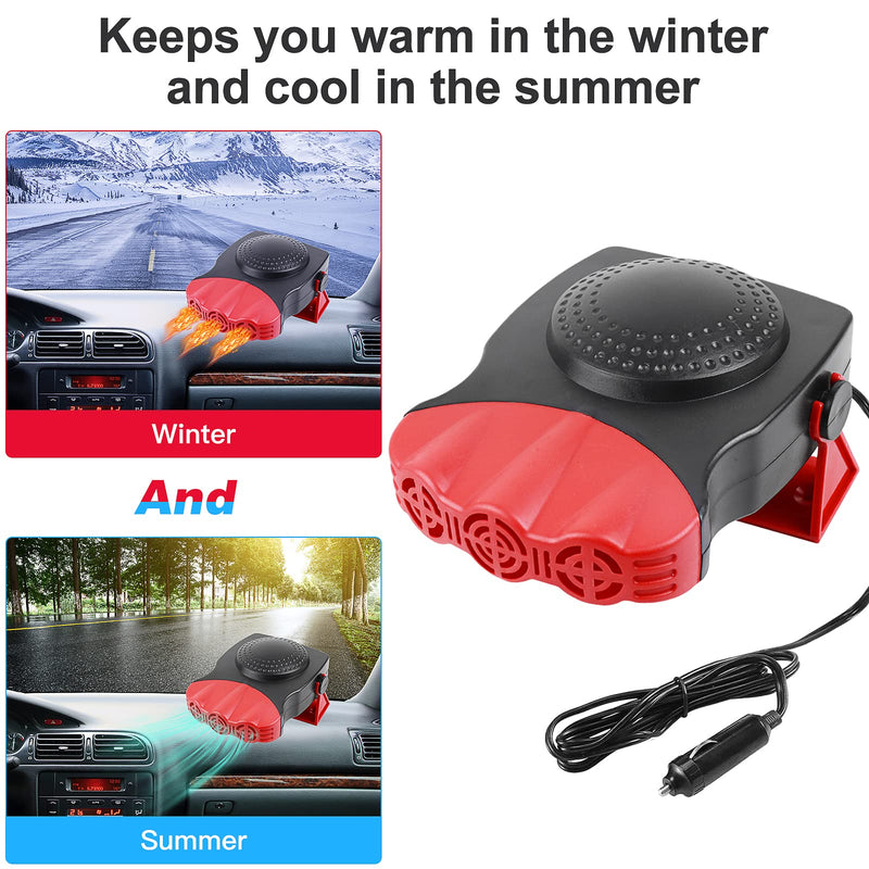 [AUSTRALIA] - Car Heater, 12V 150W Car Heater Cooling Fan 2 in 1 Heating Fan Defroster Demister Car Amplifier Cooling Fans Automotive Replacement Heater for Car SUV Truck Rv Trailer（Red）